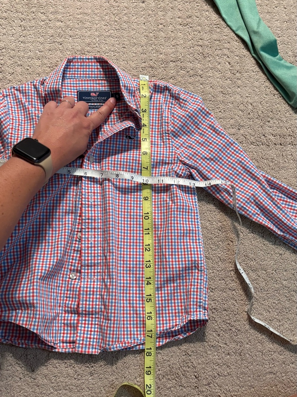 Vineyard Vines Boys Red, Blue & White Gingham Button-Down Shirt